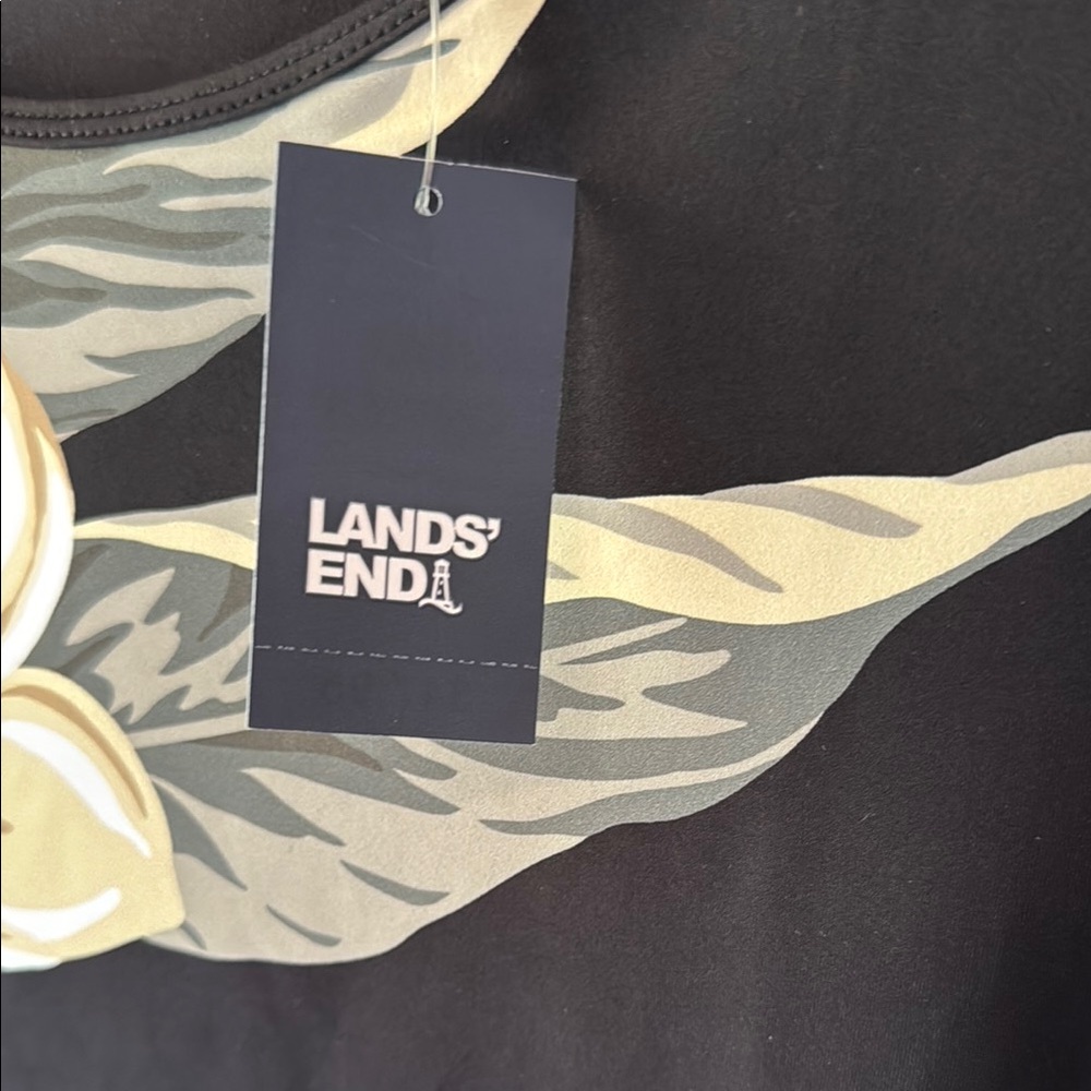 NEW LANDS’ END Black Floral Women's Long Sleeves Top - Picture 6 of 8